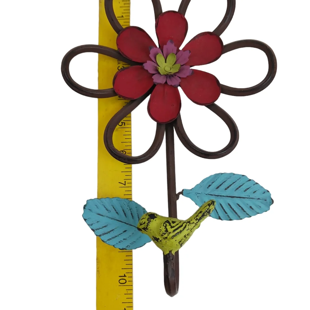 Metal Bird & Flower single Hook 10